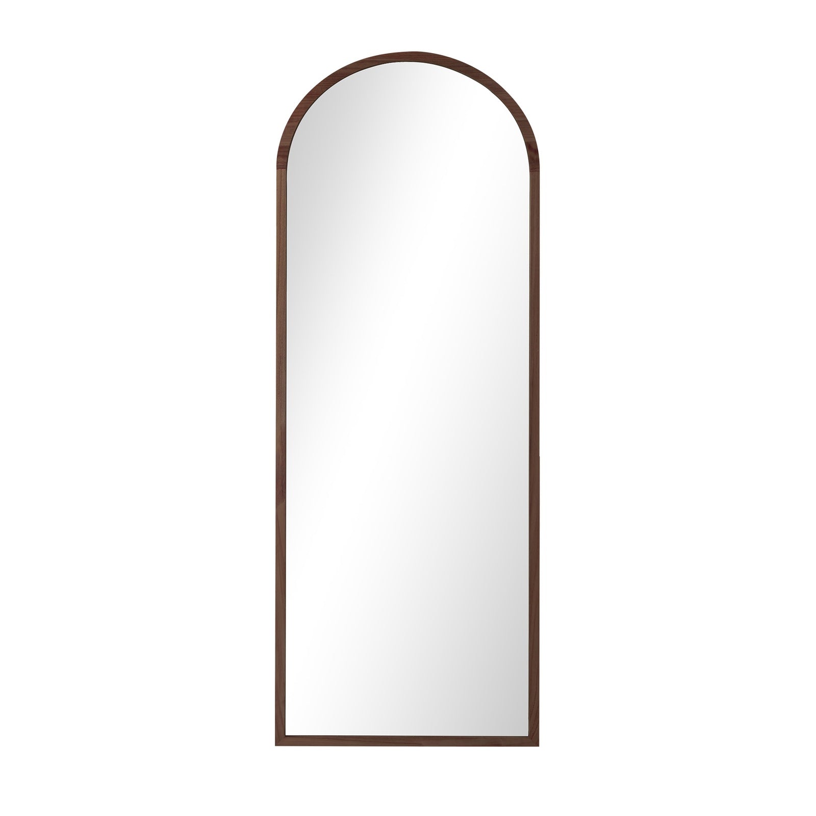 Oikiture Wooden Full Length Mirror 180x70cm Arched Dressing Floor Mirrors Brown - Sunyee