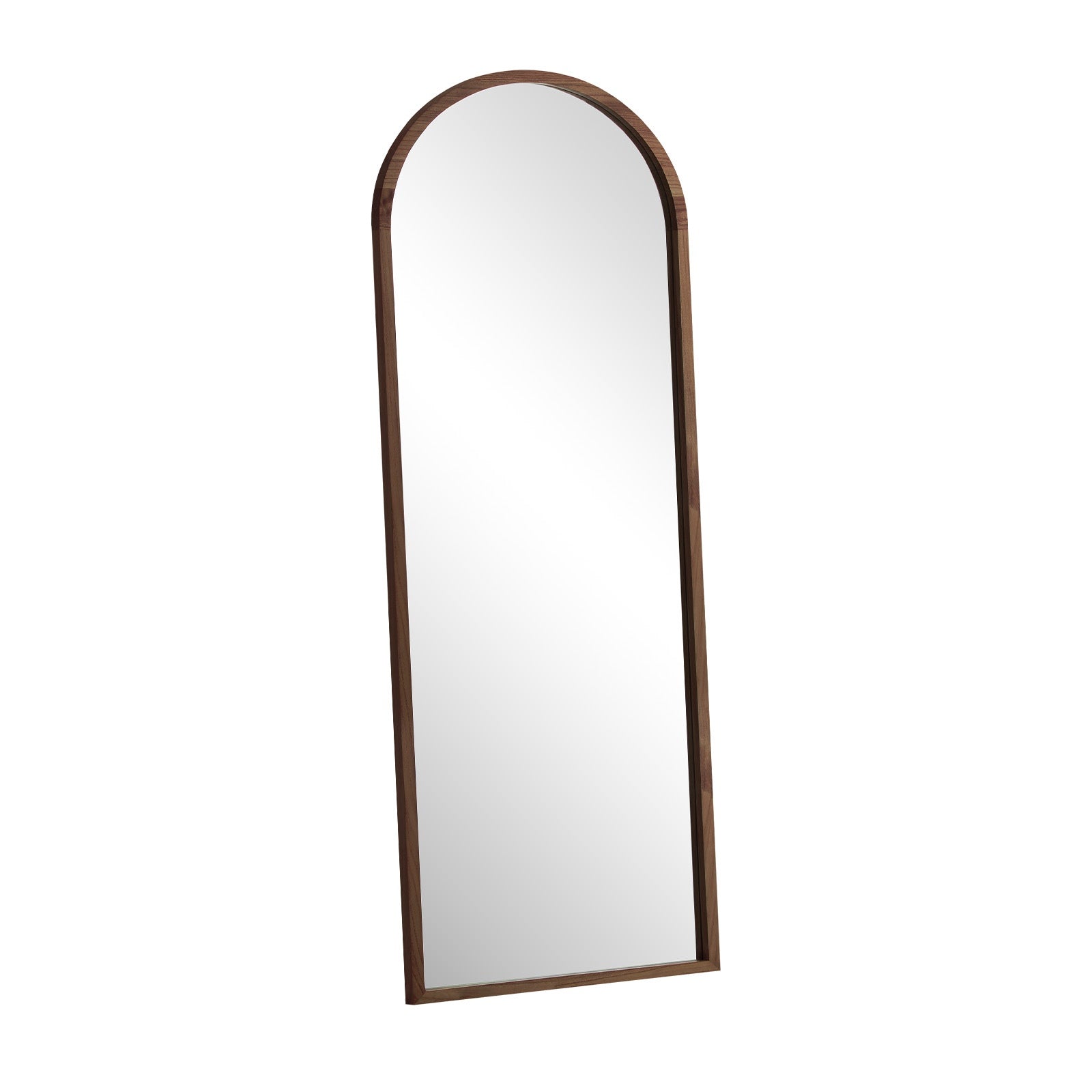 Oikiture Wooden Full Length Mirror 180x70cm Arched Dressing Floor Mirrors Brown - Sunyee