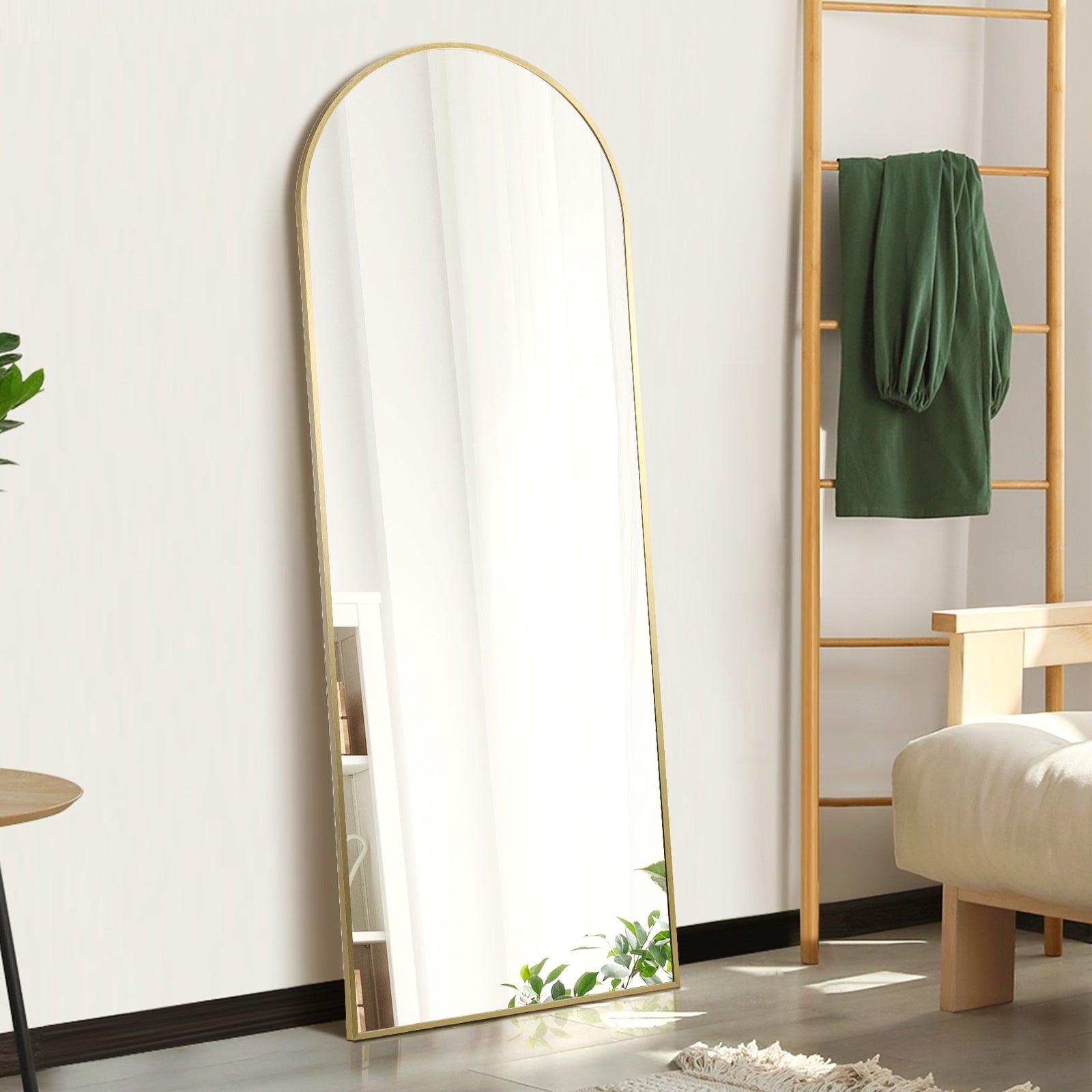Oikiture 166x60cm Full Length Mirror Dressing Floor Mirrors Free Standing Gold - Sunyee