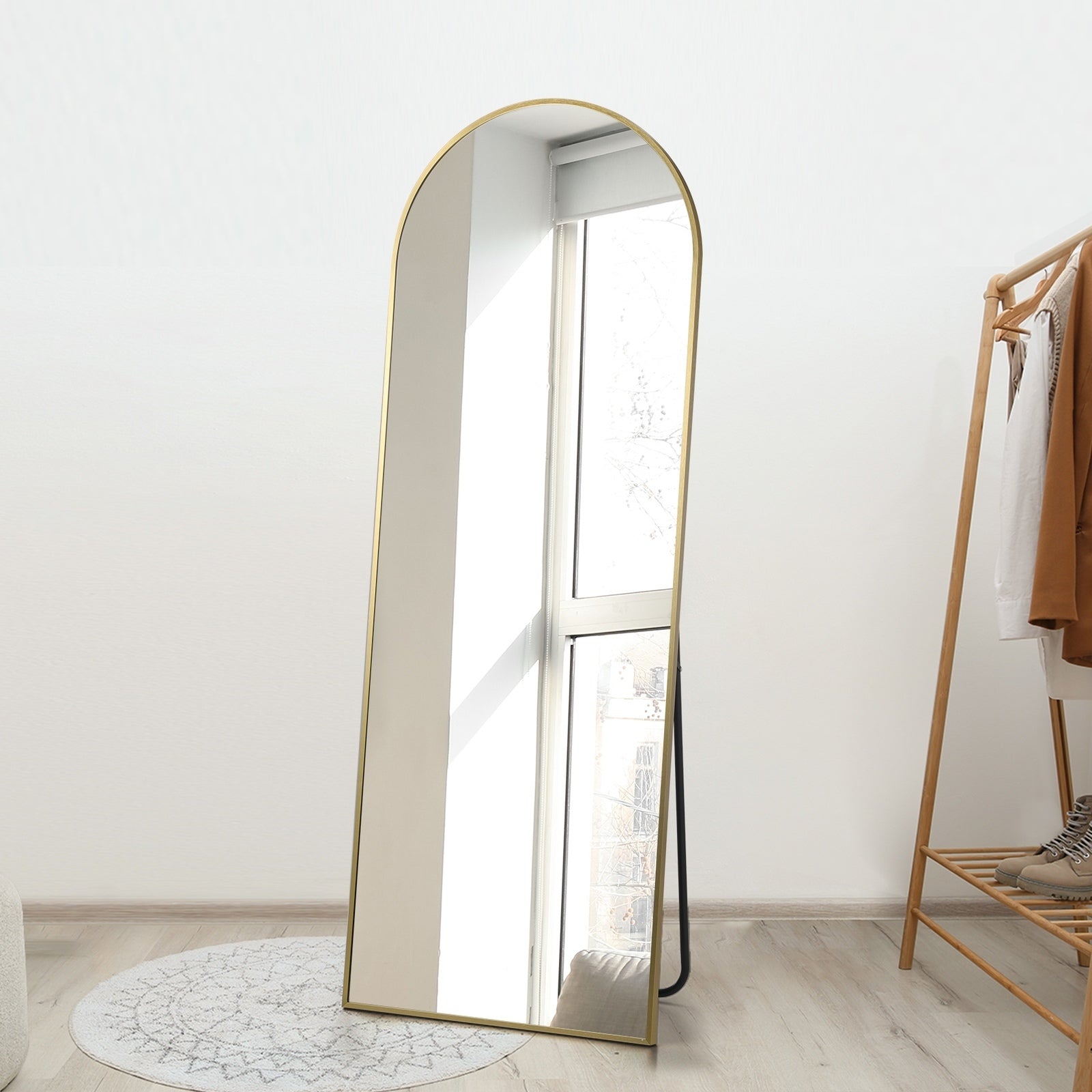 Oikiture 166x60cm Full Length Mirror Dressing Floor Mirrors Free Standing Gold - Sunyee