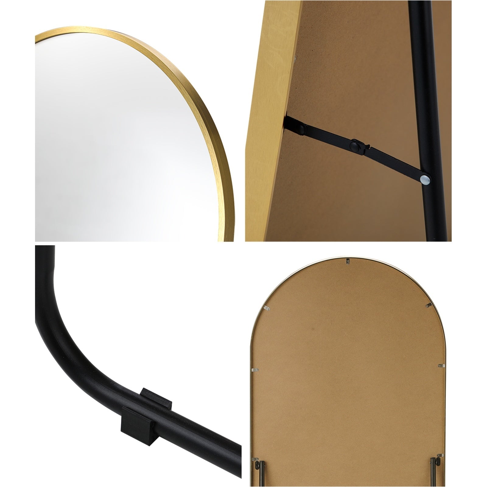 Oikiture 166x60cm Full Length Mirror Dressing Floor Mirrors Free Standing Gold - Sunyee