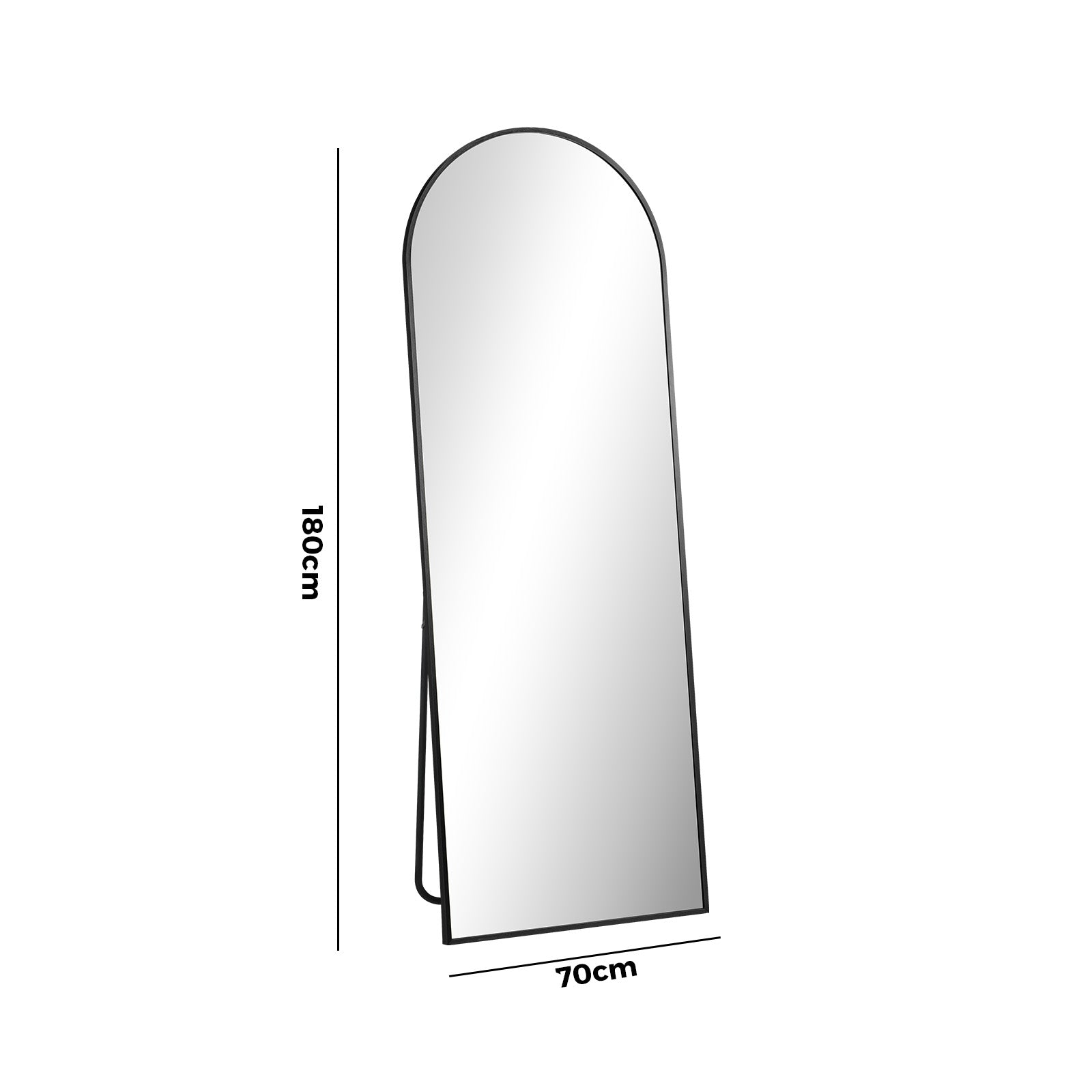 Oikiture Full Length Mirror Arched Dressing Floor Mirrors Free Standing Black - Sunyee