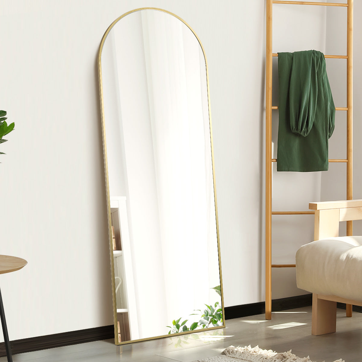 Oikiture 180x70cm Full Length Mirror Dressing Floor Mirrors Free Standing Gold - Sunyee