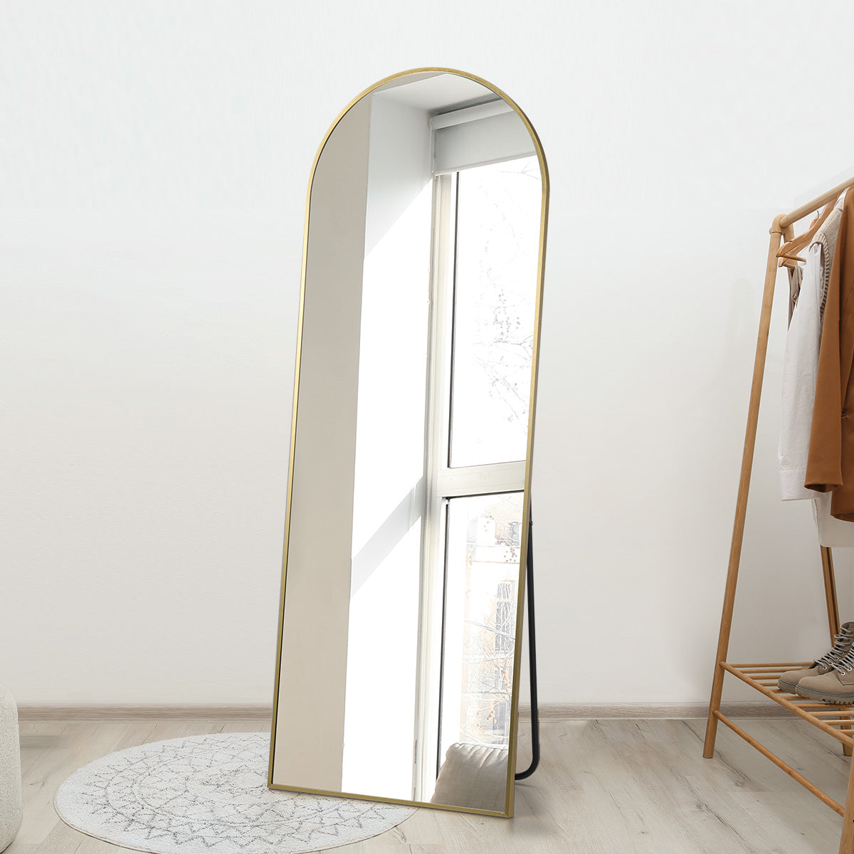 Oikiture 180x70cm Full Length Mirror Dressing Floor Mirrors Free Standing Gold - Sunyee