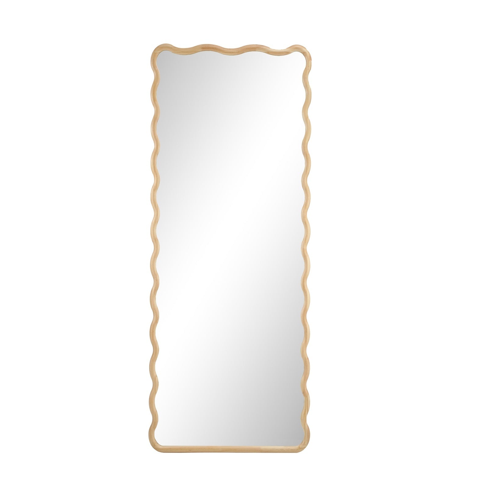 Oikiture Wooden Full Length Mirror 180x70cm Wavy Dressing Floor Mirrors - Sunyee