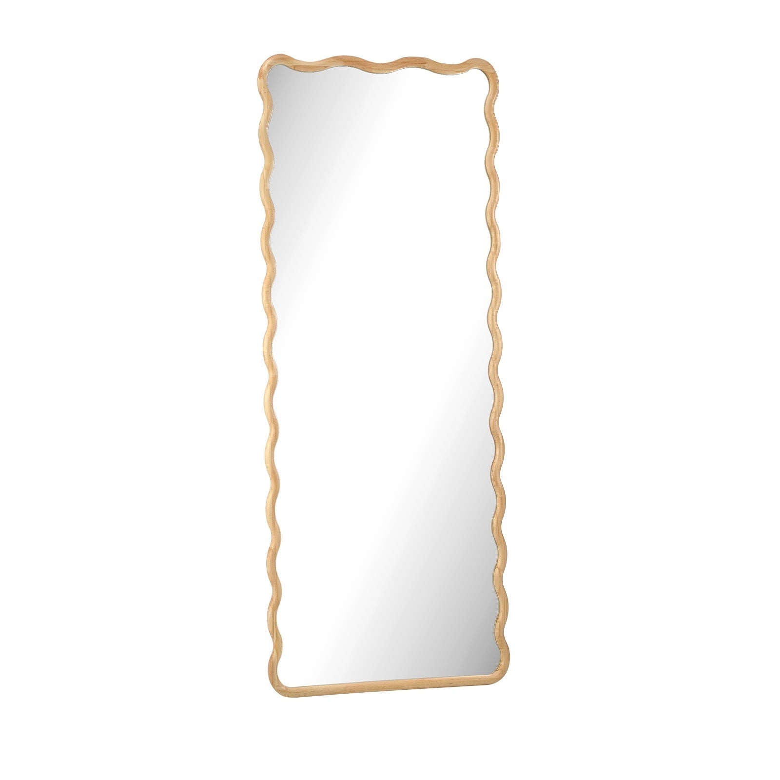 Oikiture Wooden Full Length Mirror 180x70cm Wavy Dressing Floor Mirrors - Sunyee