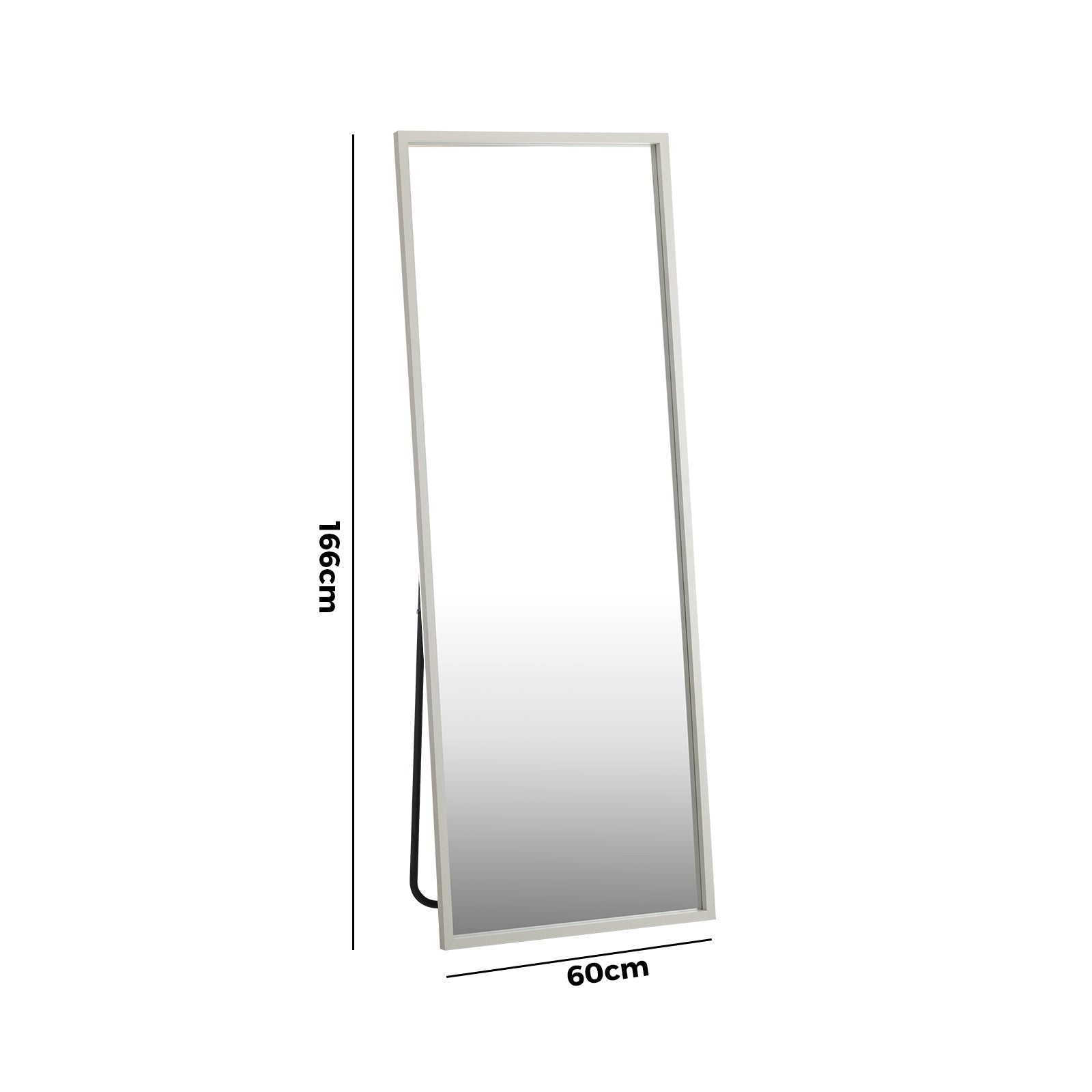Oikiture Wooden Full Length Mirror 166x60cm Floor Mirrors Free Standing White - Sunyee