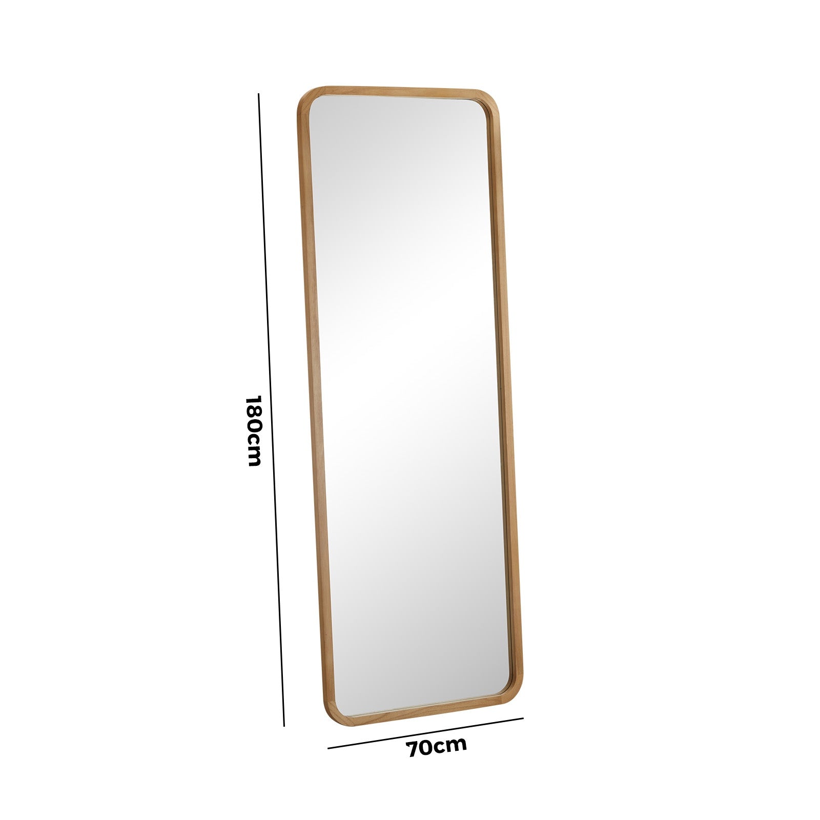 Oikiture Wooden Full Length Mirror 180x70cm Rectangle Dressing Floor Mirrors - Sunyee