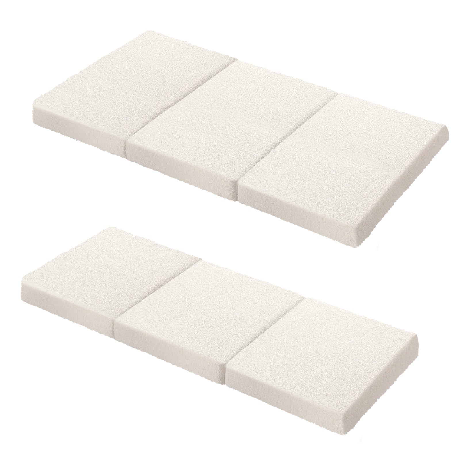 Bedra Sherpa Folding Foam Mattress Fleece Portable Foldable Camping Sofa Bed - Sunyee