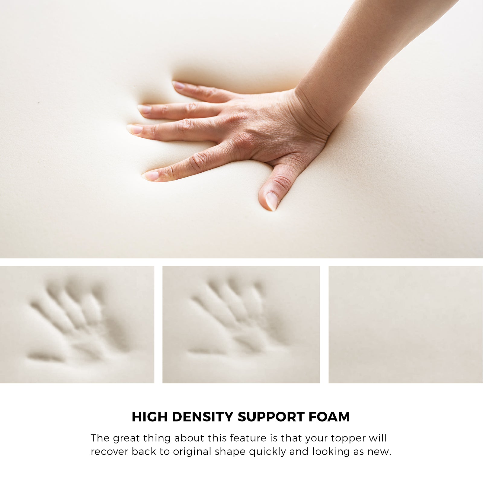 Bedra Folding Mattress 3-Fold Foldable Foam Mattresses Bed Mat White - Sunyee