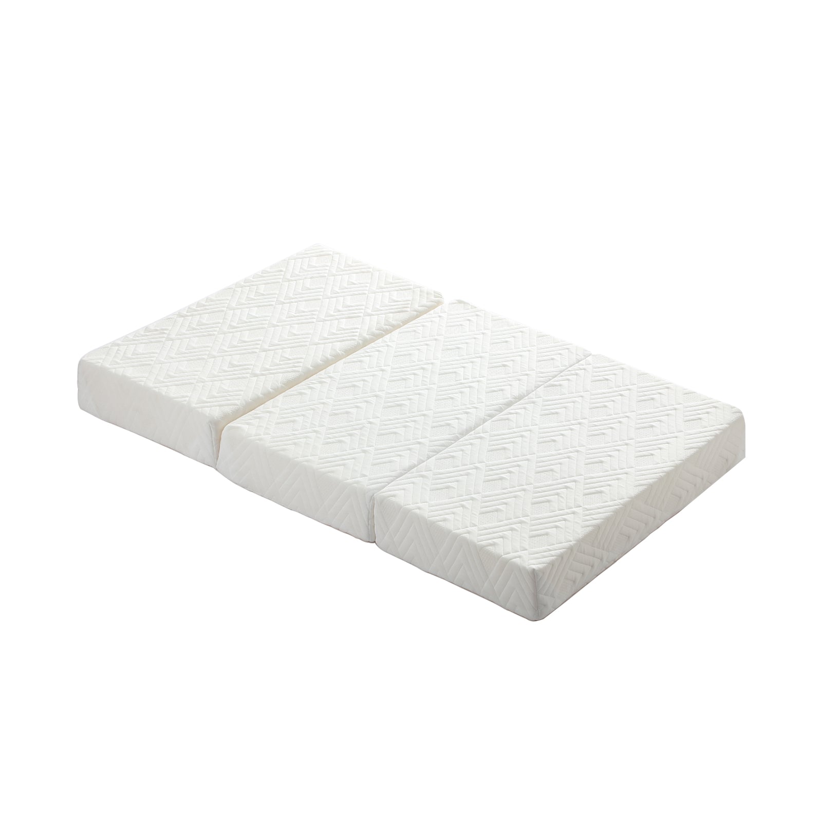 Bedra Folding Mattress 3-Fold Foldable Foam Mattresses Bed Mat White - Sunyee