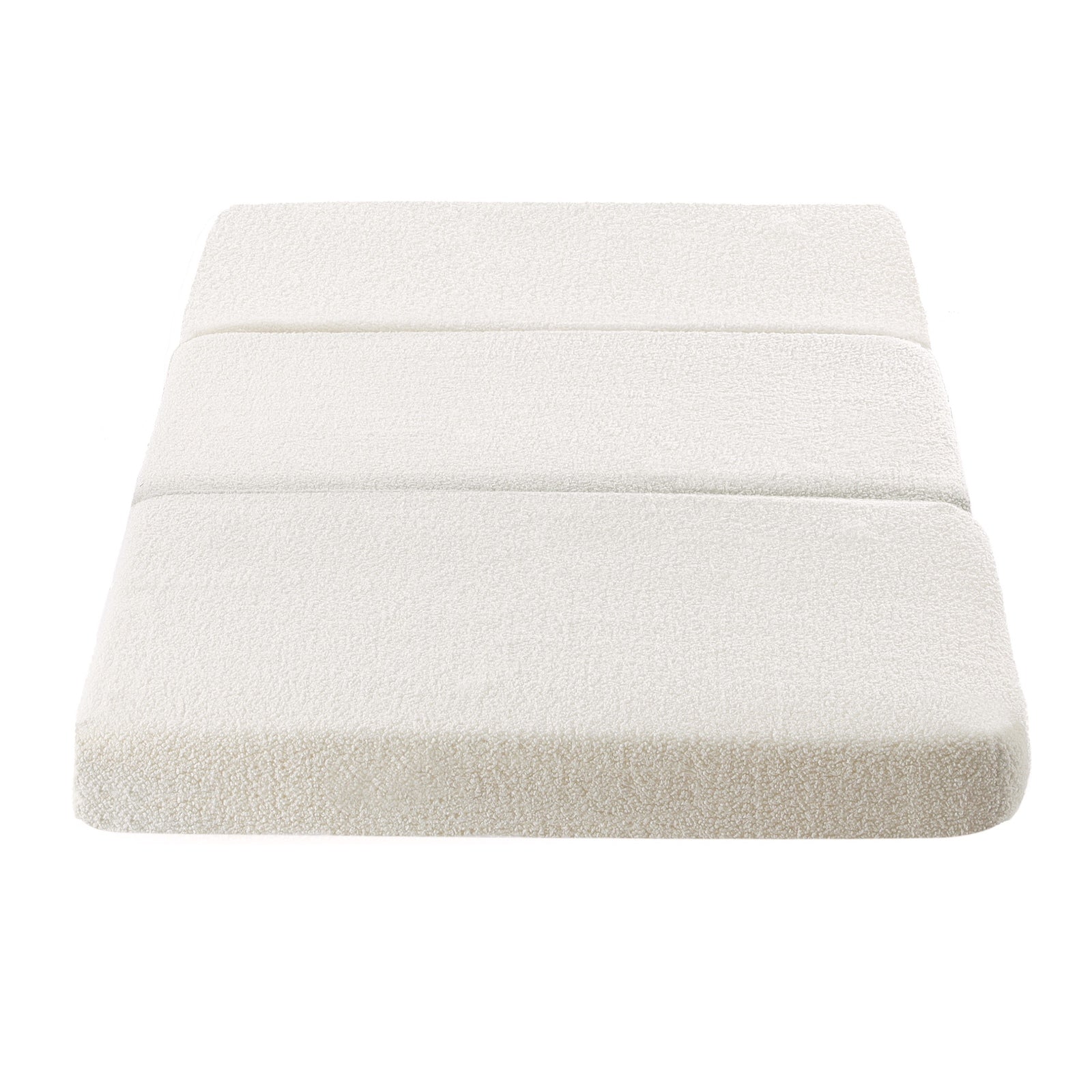 Bedra Folding Mattress Sherpa Fleece Foam 3-fold Foldable Floor Sofa Bed Single - Sunyee