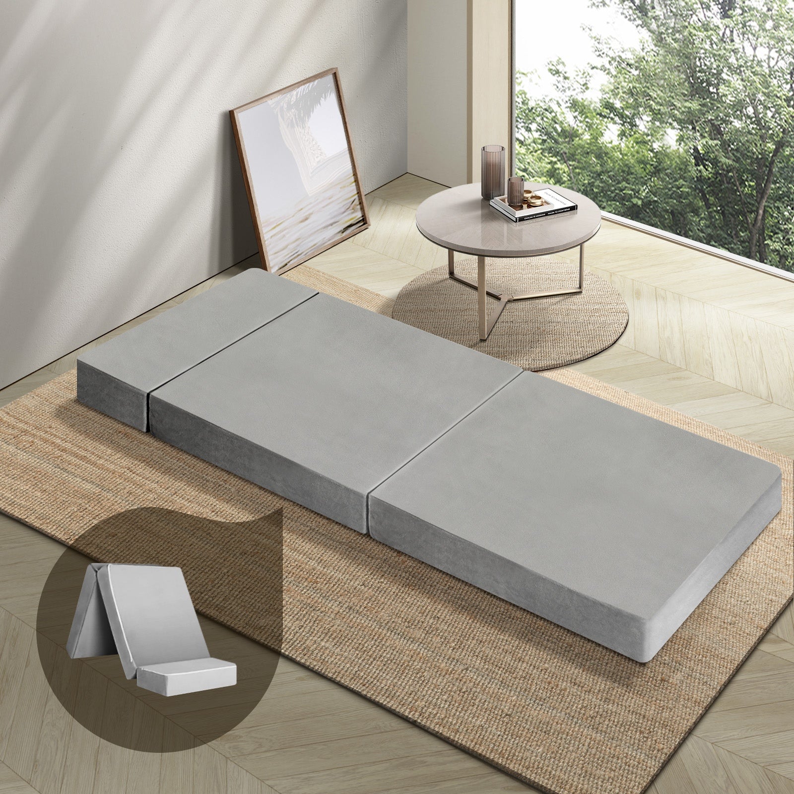 Bedra Foldable Foam Mattress Single Sofa Bed Portable Camping Cushion Floor Bed - Sunyee