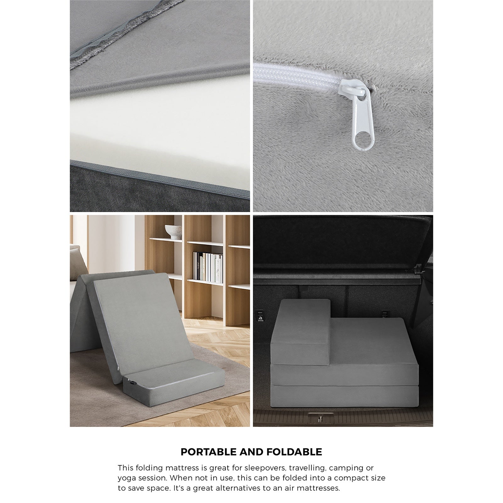 Bedra Foldable Foam Mattress Single Sofa Bed Portable Camping Cushion Floor Bed - Sunyee