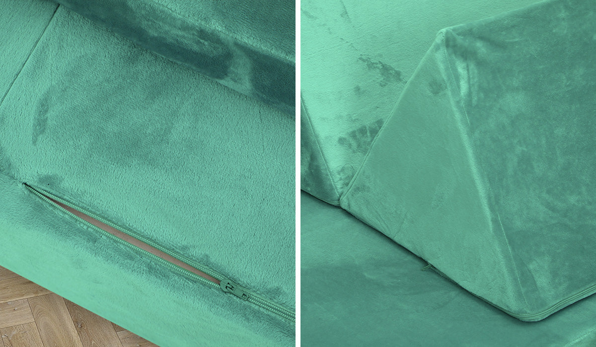 Oikiture 4Pcs Kids Play Couch Modular Lounge Cushion Convertible Playset Green - Sunyee