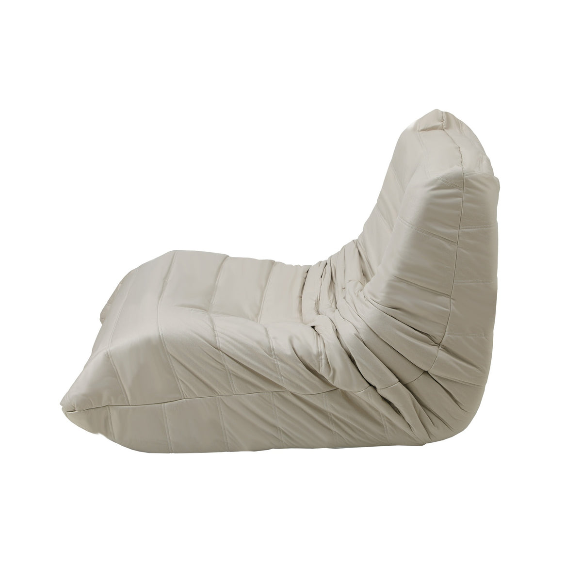 Oikiture 2X Floor Sofa Lounge Caterpillar Lazy Couch Single Chair Pouffe Beige - Sunyee