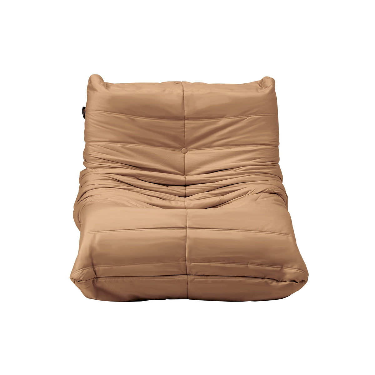 Oikiture 2XFloor Sofa Lounge Caterpillar Couch Single Accent Chair Pouffe Brown - Sunyee