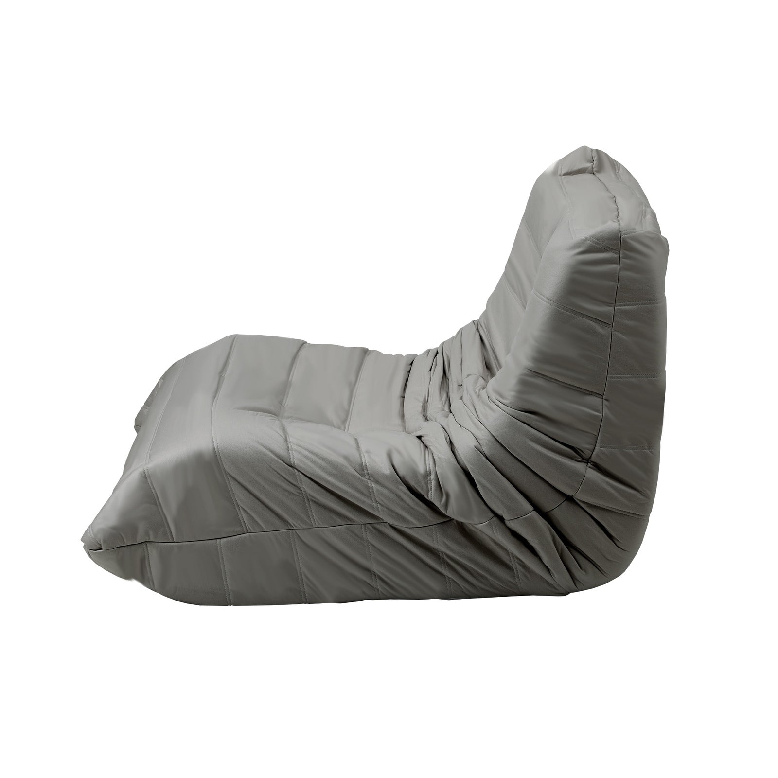 Oikiture Floor Sofa Accent Chair Lazy Couch Lounge Recliner Grey Polyester - Sunyee