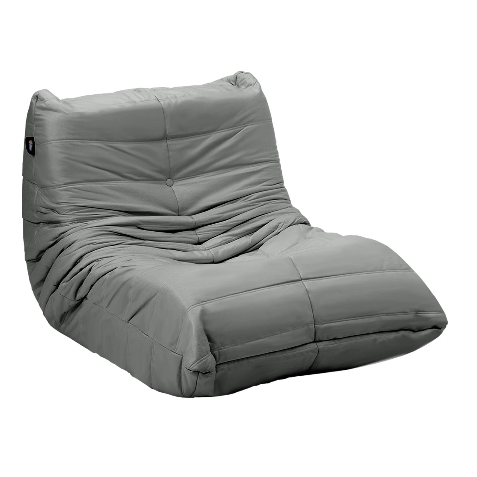 Oikiture Floor Sofa Accent Chair Lazy Couch Lounge Recliner Grey Polyester - Sunyee