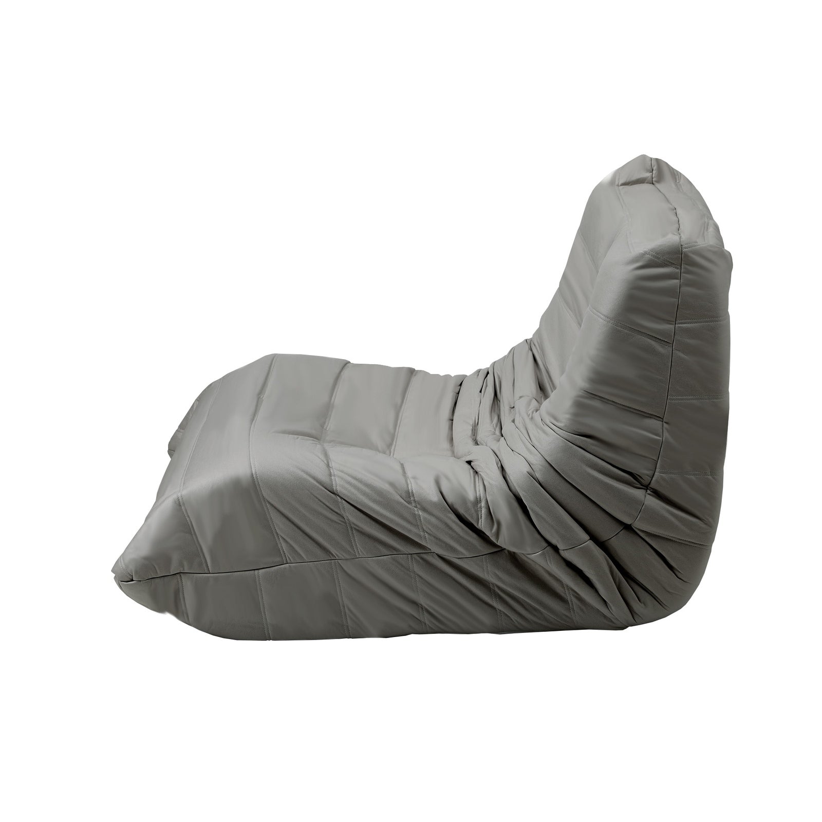 Oikiture 2X Floor Sofa Lounge Caterpillar Couch Single Accent Chair Pouffe Grey - Sunyee