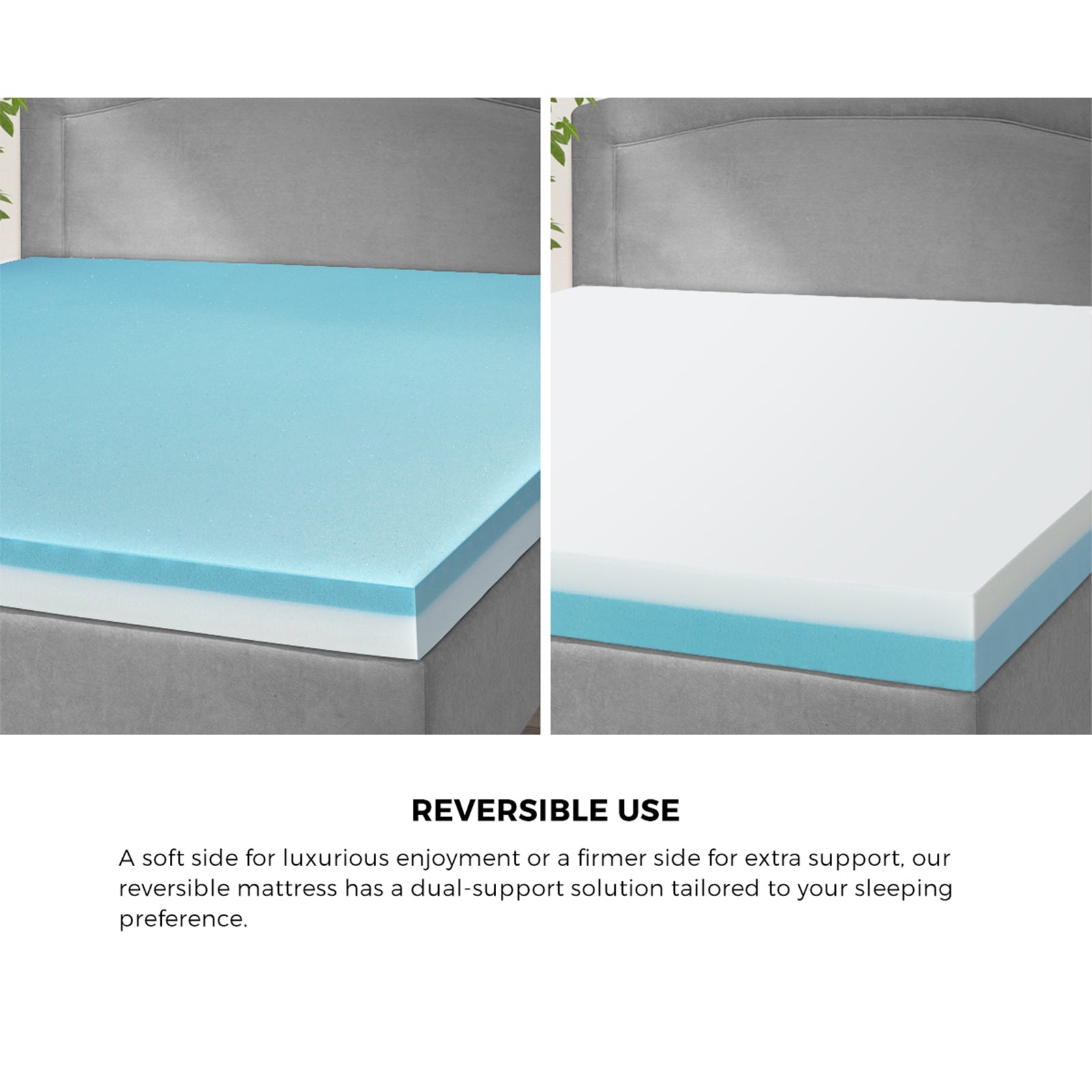 Bedra Mattress Gel Memory Foam Mattresses Queen Bed No Spring Firm Flippable - Sunyee