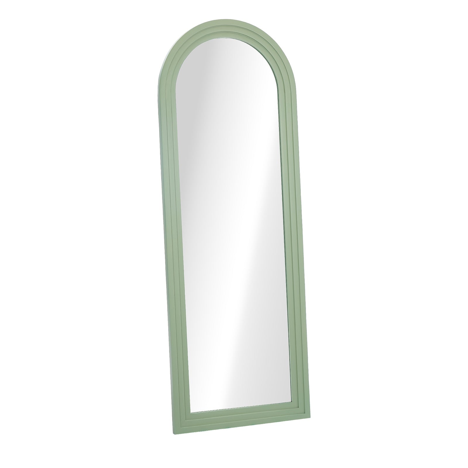 Oikiture Full Length Arch Mirror 165x60cm Green Wood Wall Mounted Home Decor - Sunyee