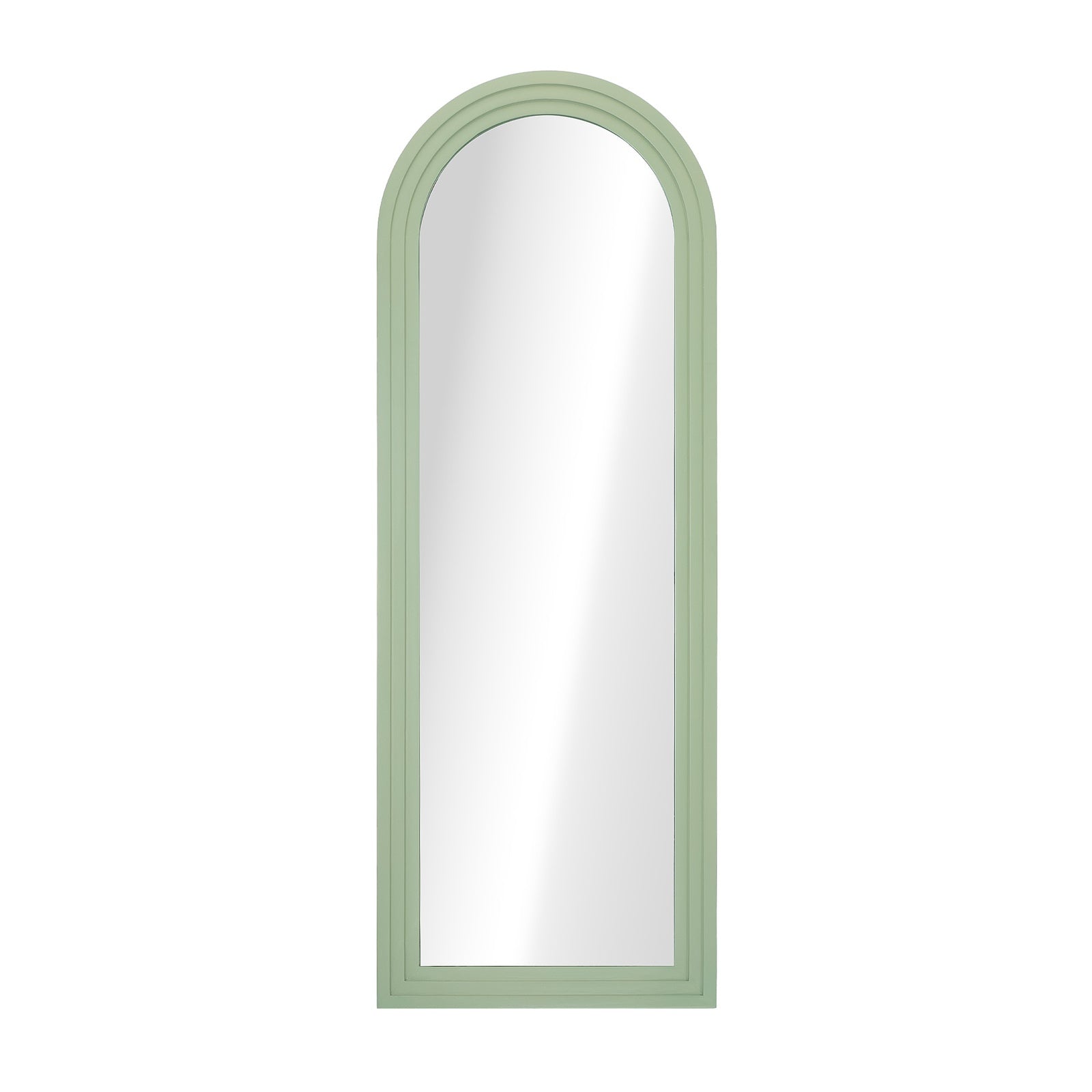 Oikiture Full Length Arch Mirror 165x60cm Green Wood Wall Mounted Home Decor - Sunyee