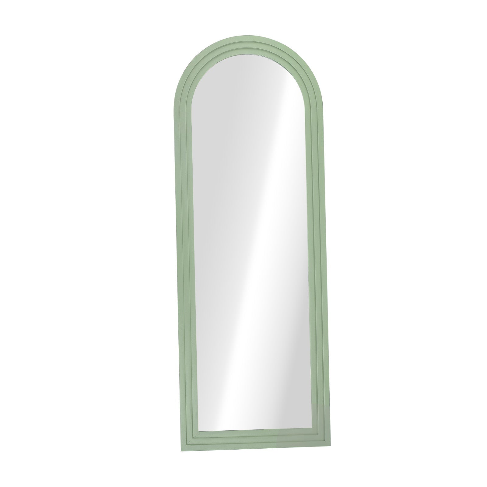 Oikiture Full Length Arch Mirror 165x60cm Green Wood Wall Mounted Home Decor - Sunyee