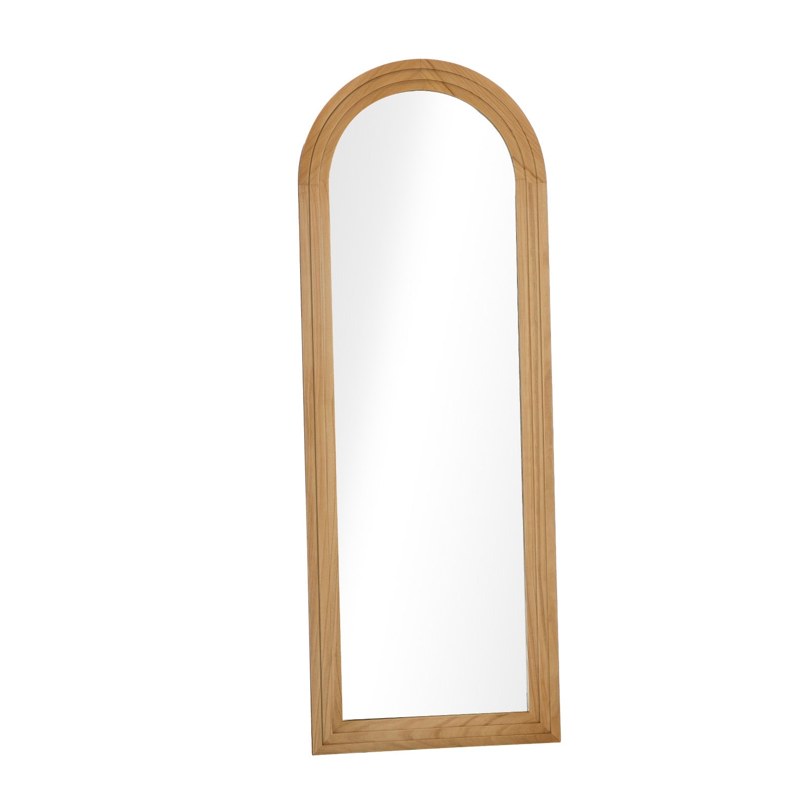Oikiture Full Length Arch Mirror 165x60cm Natural Wood Wall Mounted Home Decor - Sunyee