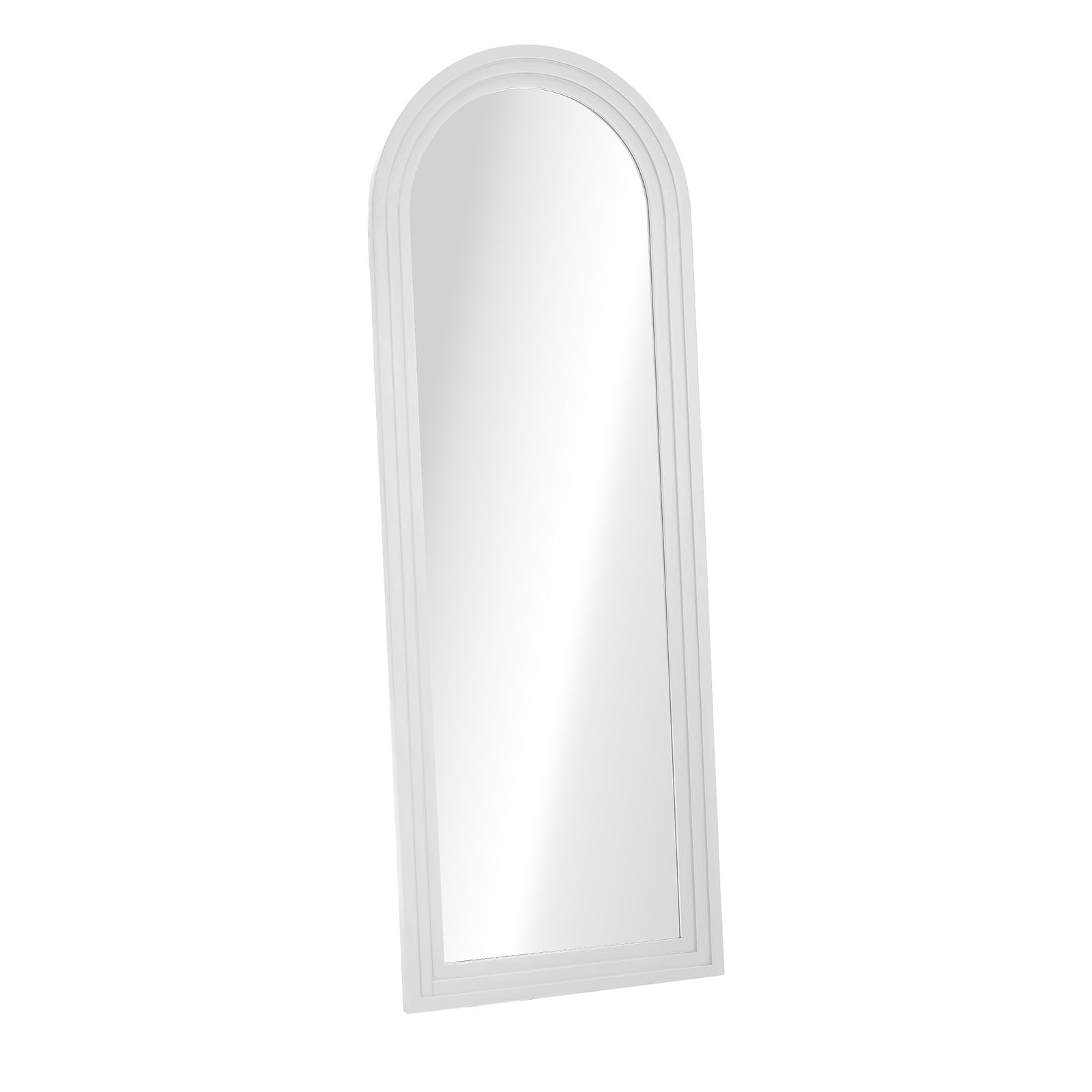 Oikiture Full Length Arch Mirror 165x60cm White Wood Wall Mounted Home Decor - Sunyee