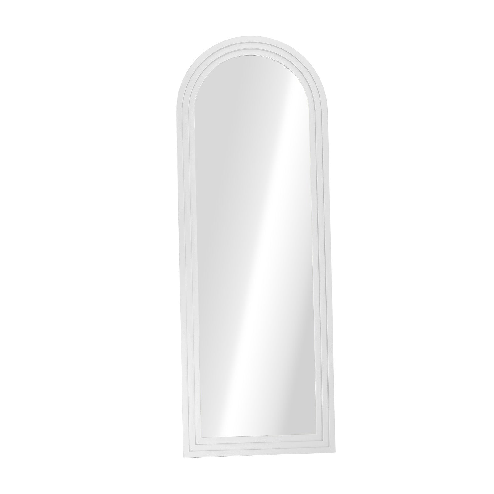 Oikiture Full Length Arch Mirror 165x60cm White Wood Wall Mounted Home Decor - Sunyee
