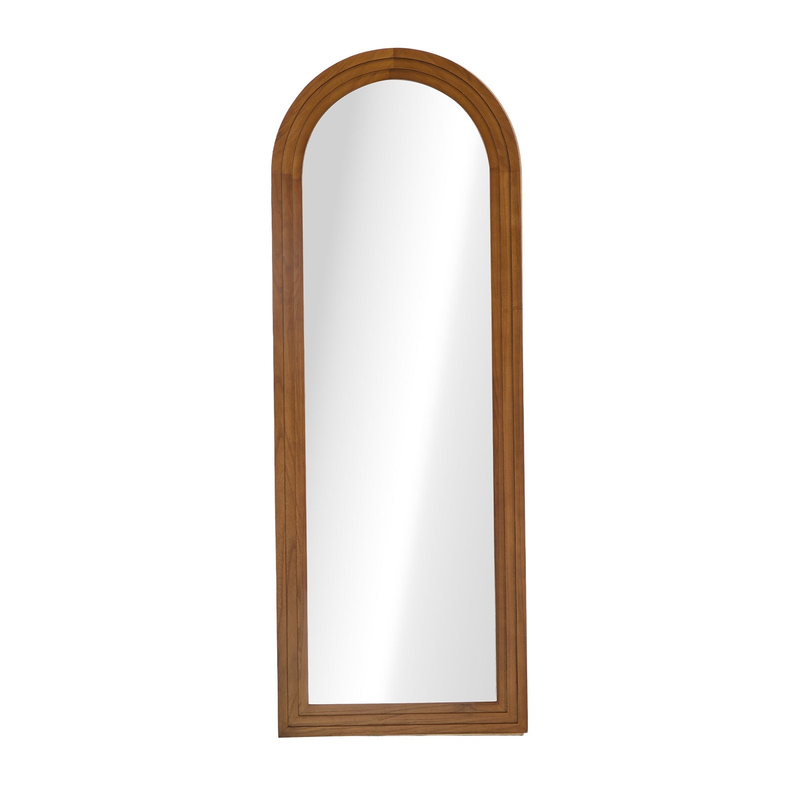 Oikiture Full Length Arch Mirror 165x60cm Brown Wood Wall Mounted Home Decor - Sunyee