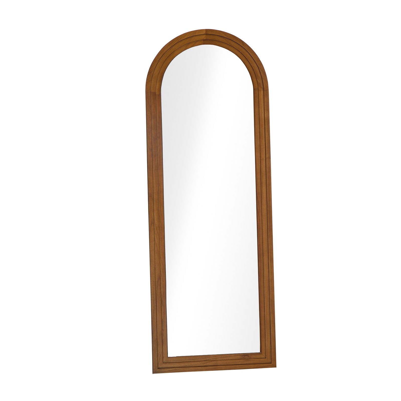 Oikiture Full Length Arch Mirror 165x60cm Brown Wood Wall Mounted Home Decor - Sunyee