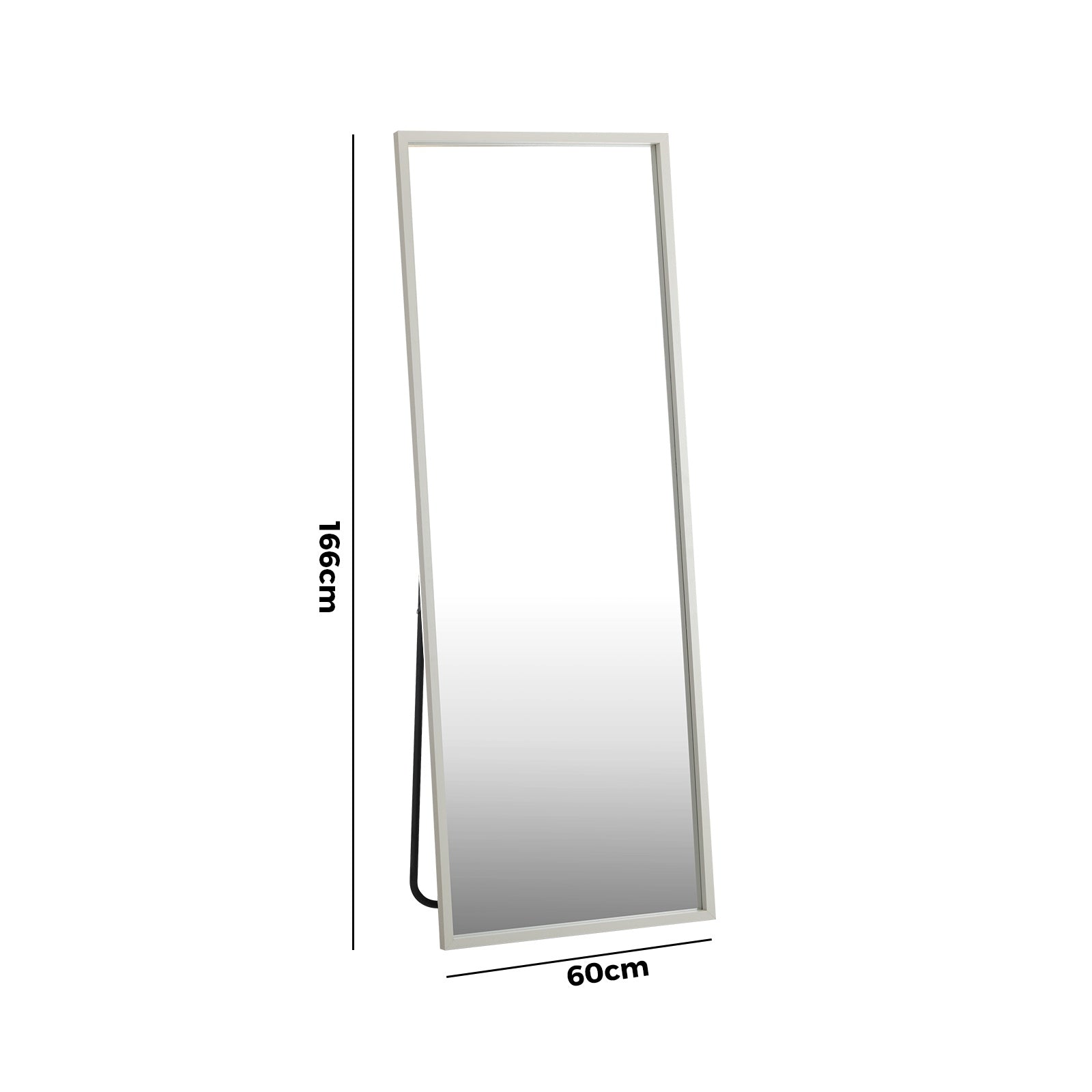 Oikiture Wooden Full Length Mirror 166x60cm Floor Mirrors Free Standing White - Sunyee
