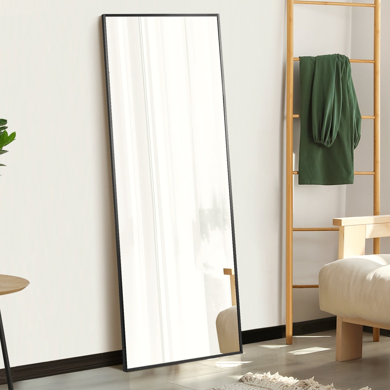 Oikiture 166x60cm Full Length Mirror Dressing Floor Mirrors Free Standing Black - Sunyee