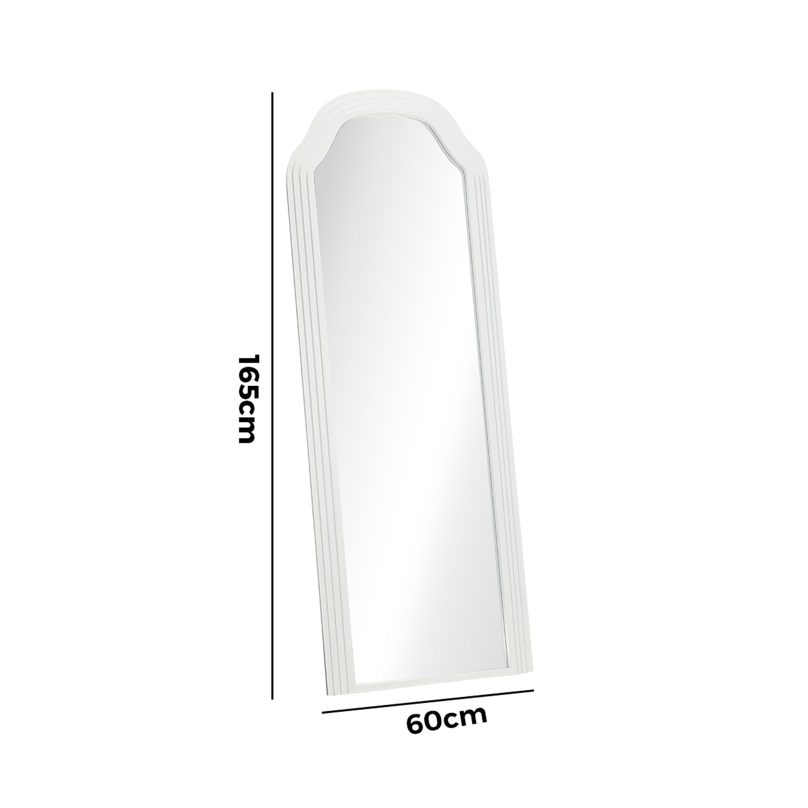 Oikiture Full Length Mirror Floor Makeup Mirrors 165x60cm White Wood Bedroom - Sunyee