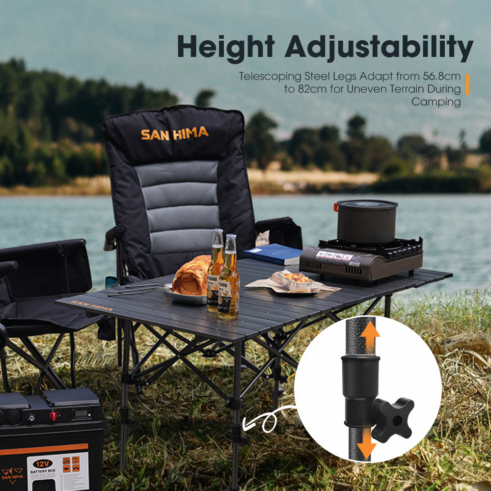 San Hima Folding Camping Table Adjustable Aluminium Portable Outdoor Picnic Desk - Sunyee