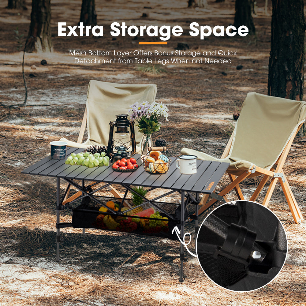 San Hima Folding Camping Table Adjustable Aluminium Portable Outdoor Picnic Desk - Sunyee