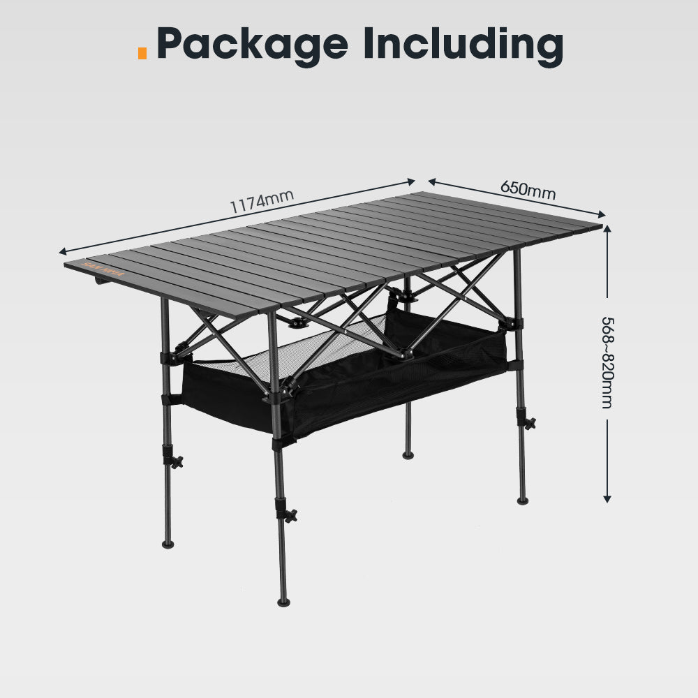 San Hima Folding Camping Table Adjustable Aluminium Portable Outdoor Picnic Desk - Sunyee
