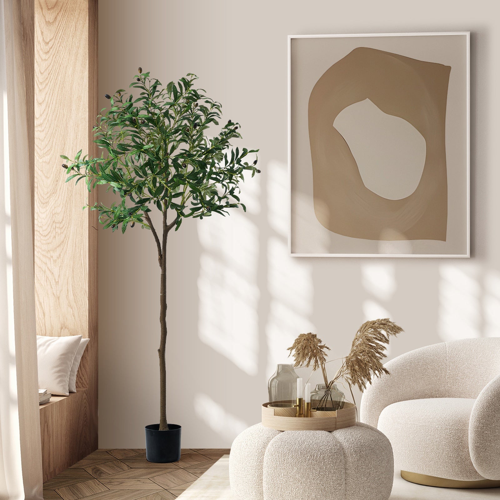 Livsip 150cm Artificial Olive Tree Lifelike Faux Potted Plants Home Garden Decor - Sunyee