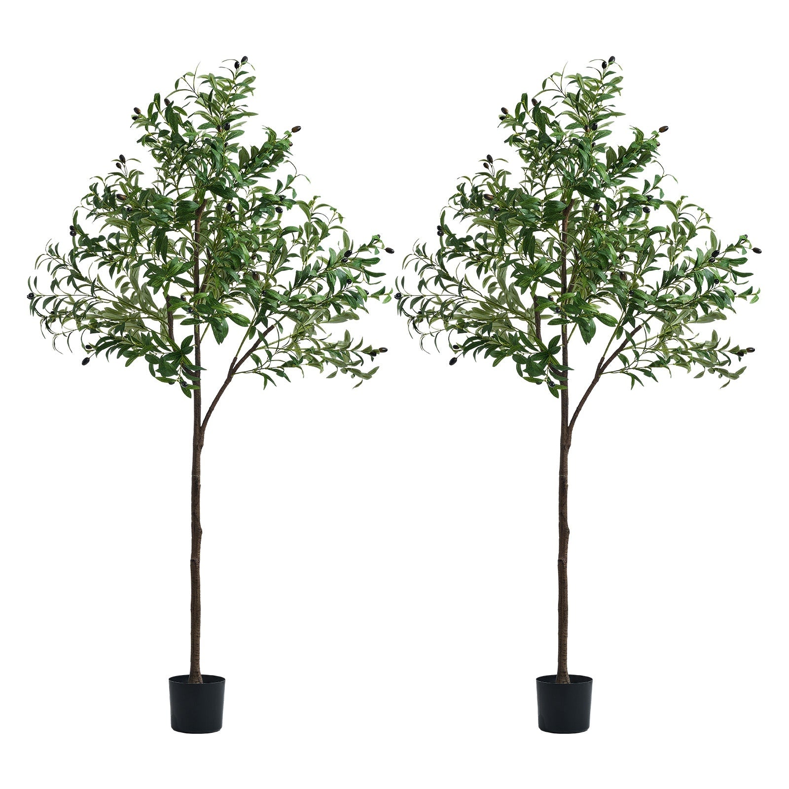Livsip 2PCS Artificial Potted Plants Lifelike Fake Tree Home Decor 150-210cm - Sunyee
