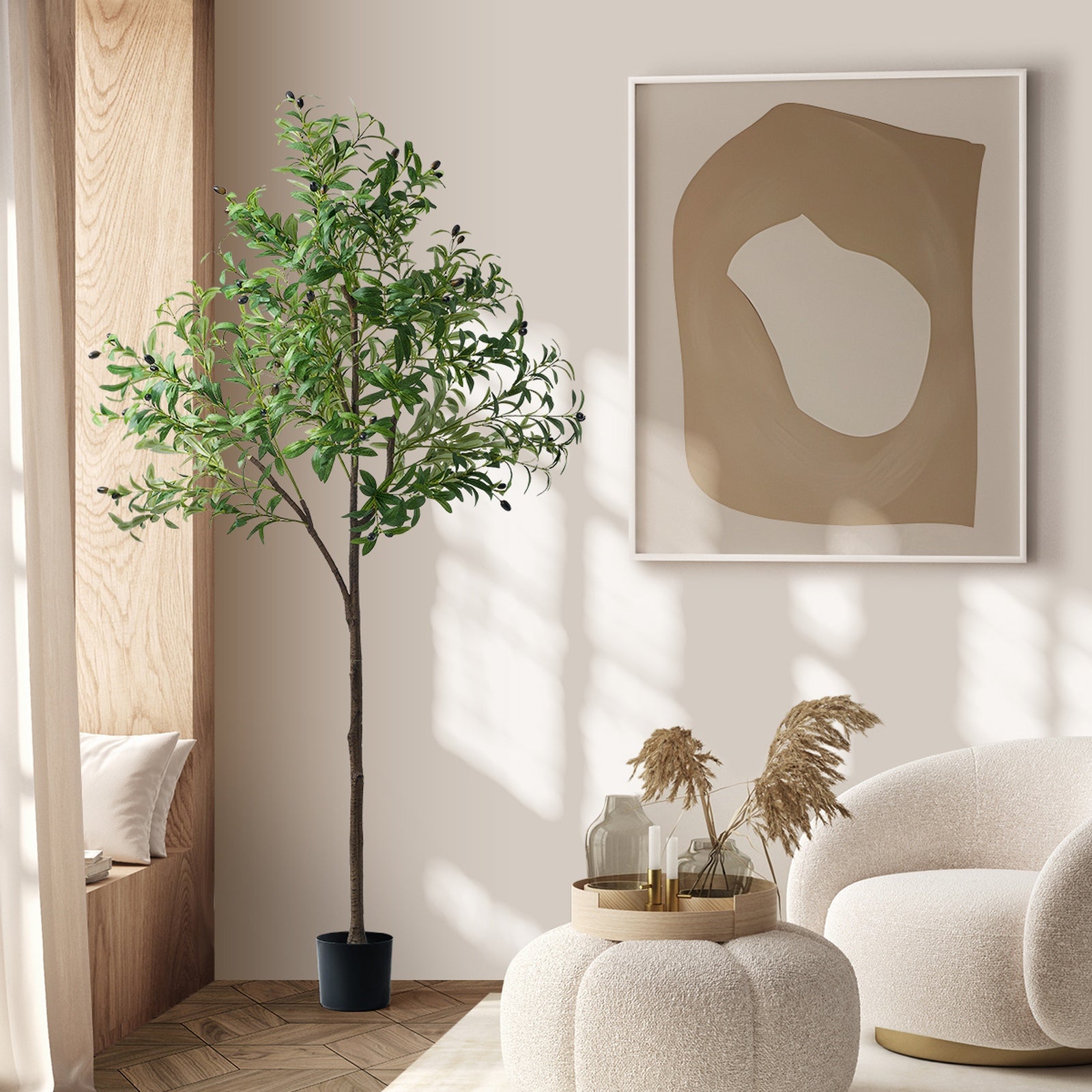 Livsip 180cm Artificial Olive Tree Lifelike Faux Potted Plants Home Garden Decor - Sunyee