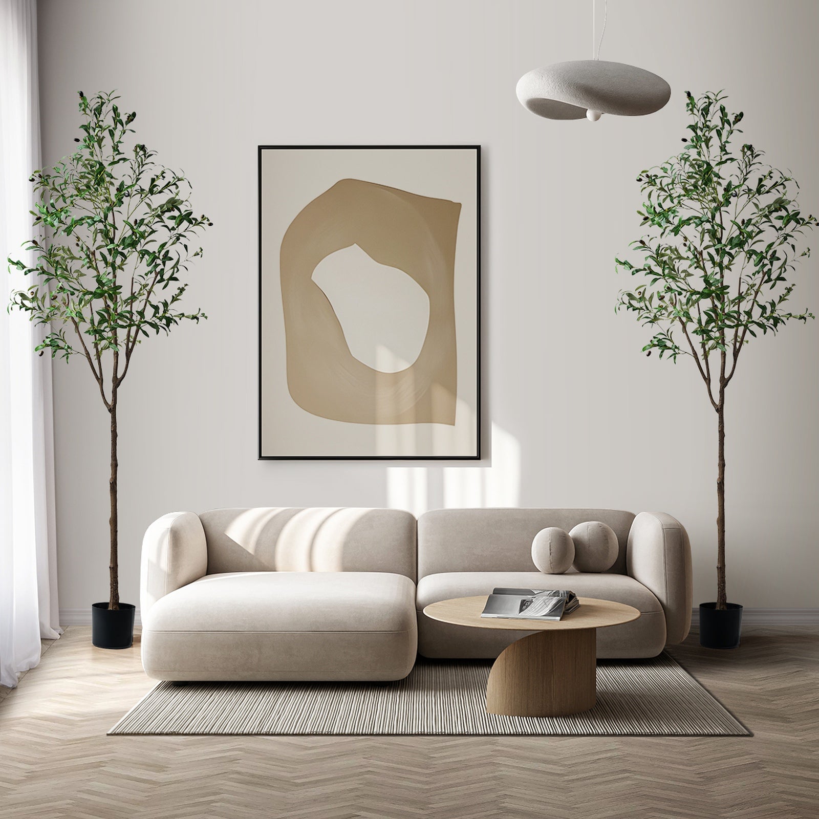 Livsip 2 Pack Artificial Olive Tree Tall Faux Potted Plants Home Decor 210cm - Sunyee