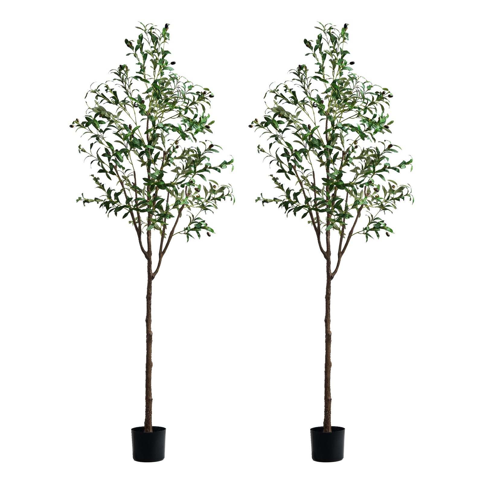 Livsip 2 Pack Artificial Olive Tree Tall Faux Potted Plants Home Decor 210cm - Sunyee