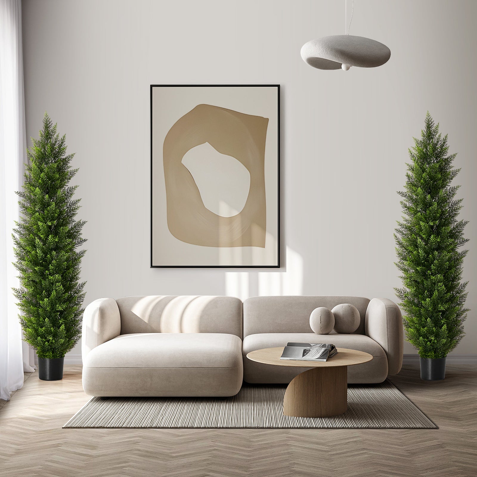 Livsip 2 Pack Artificial Topiary Cedar Tree 150cm Faux Pine Plant Home Decor