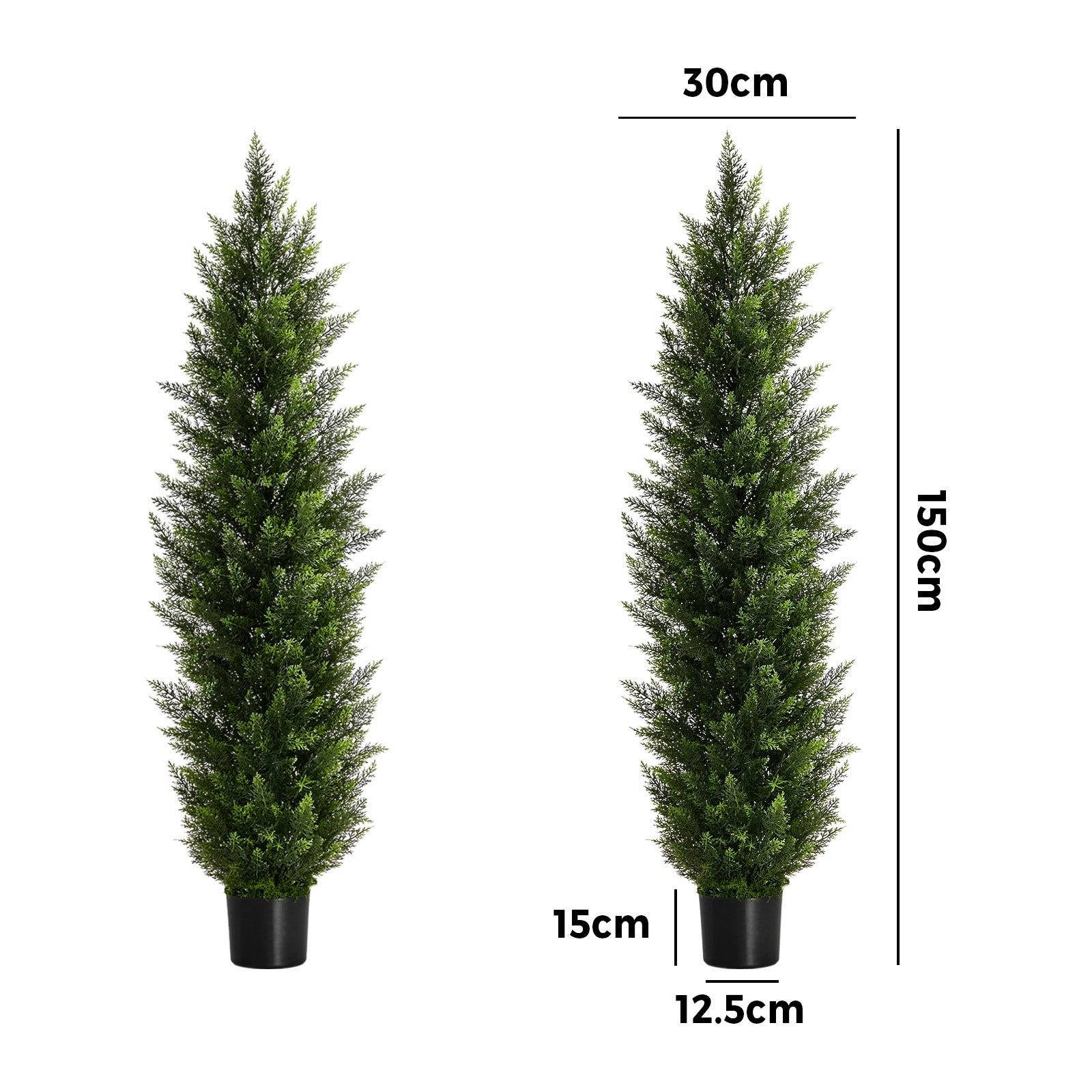 Livsip 2 Pack Artificial Topiary Cedar Tree 150cm Faux Pine Plant Home Decor