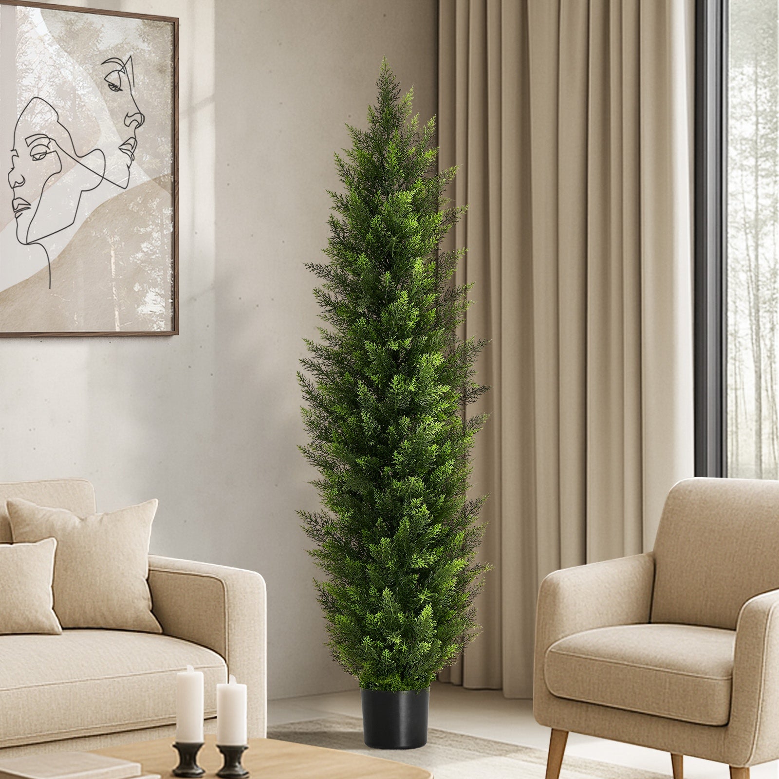 Livsip 150cm Artificial Topiary Cedar Tree Faux Pine Plant Home Garden Decor
