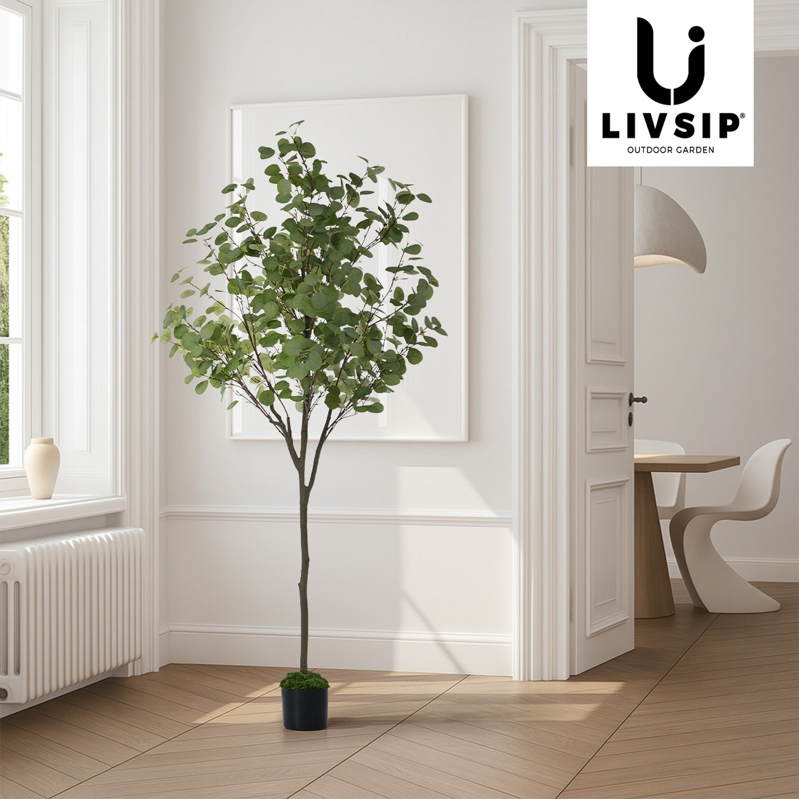 Livsip 150cm Artificial Eucalyptus Tree Realistic Potted Faux Plant Home Decor