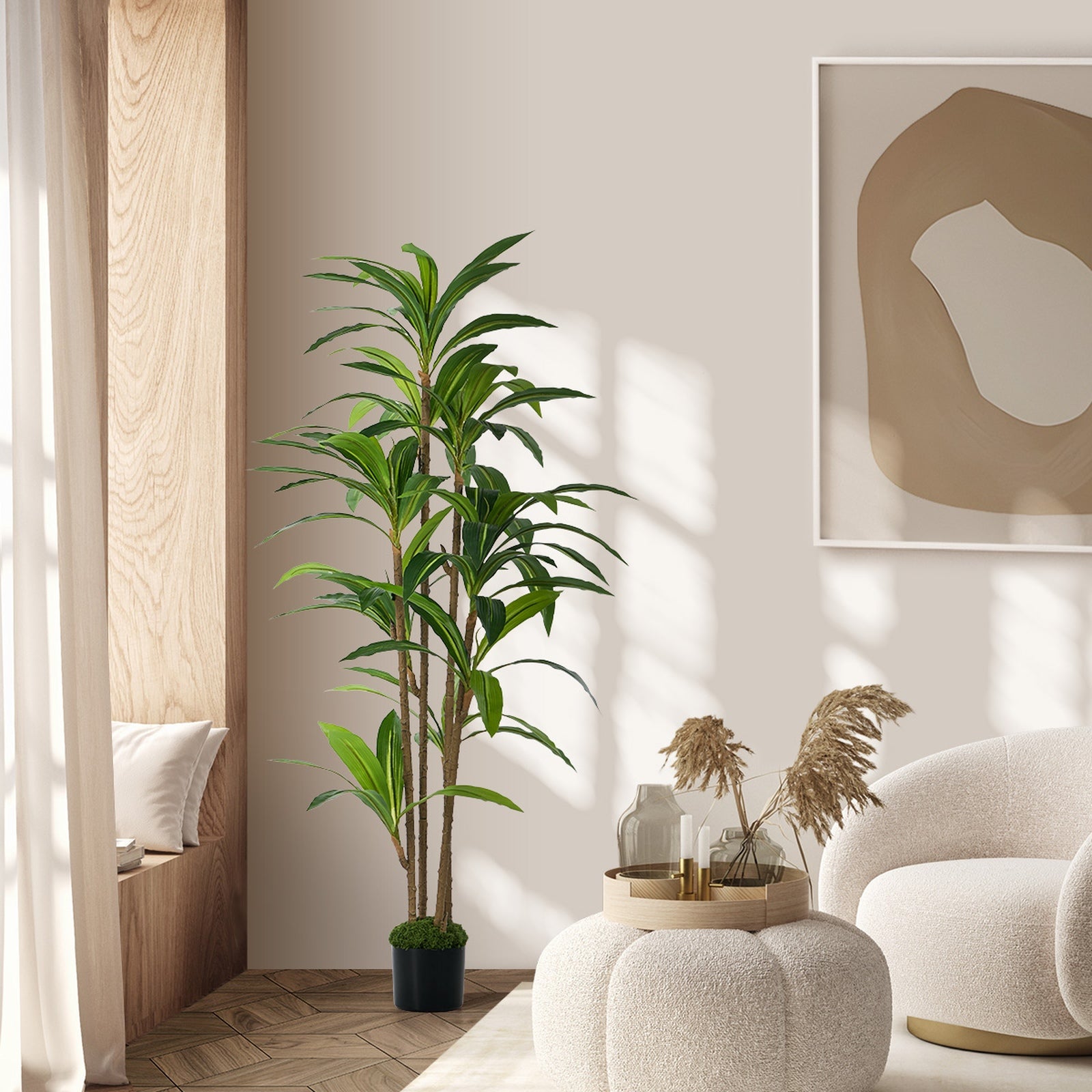 Livsip 150cm Artificial Dracaena Tree Realistic Potted Faux Plant Home Decor