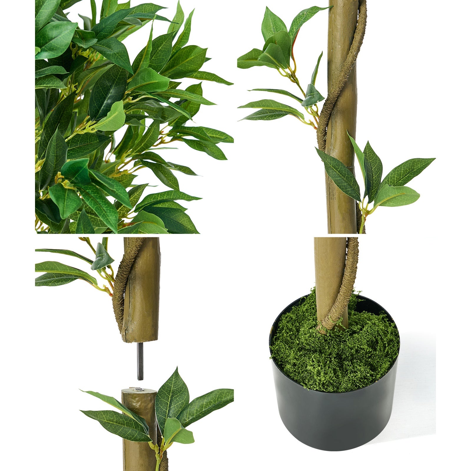Livsip 150cm Artificial Bay Tree Realistic Potted Laurel Ball Topiary Faux Plant